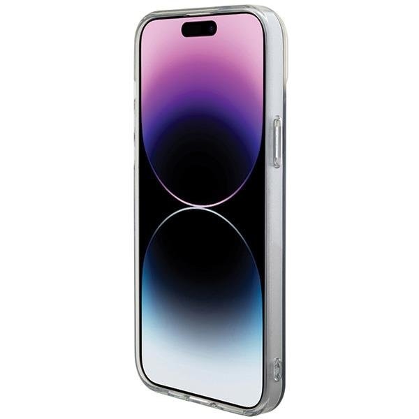 Кейс Guess IML Iridescent MagSafe за iPhone 15 Pro черен