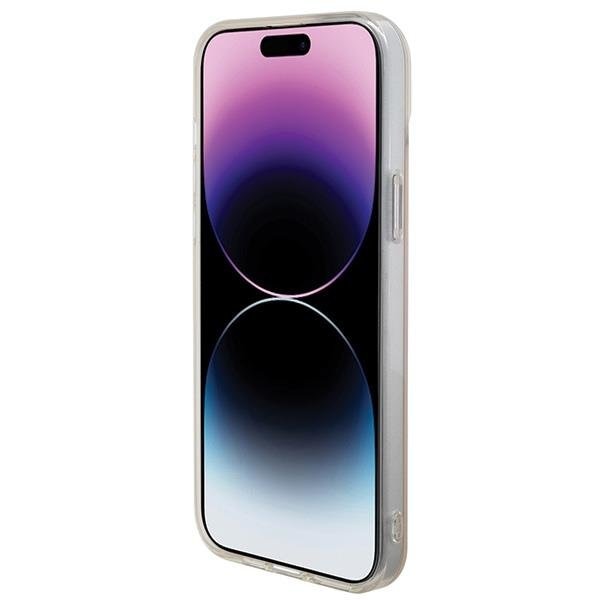 Кейс Guess IML Iridescent MagSafe за iPhone 15 Pro розов