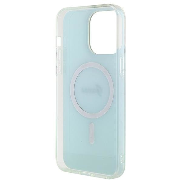 Кейс Guess IML Iridescent MagSafe за iPhone 15 Pro тюркоаз