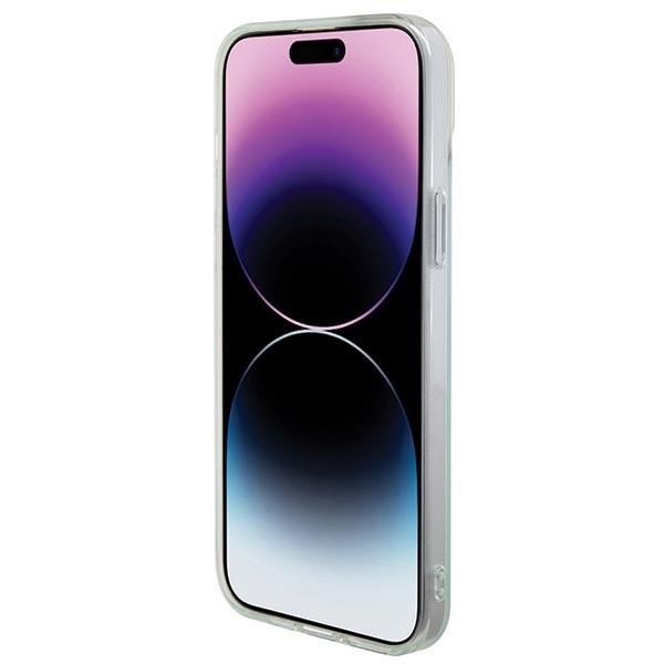 Кейс Guess IML Iridescent MagSafe за iPhone 15 Pro тюркоаз