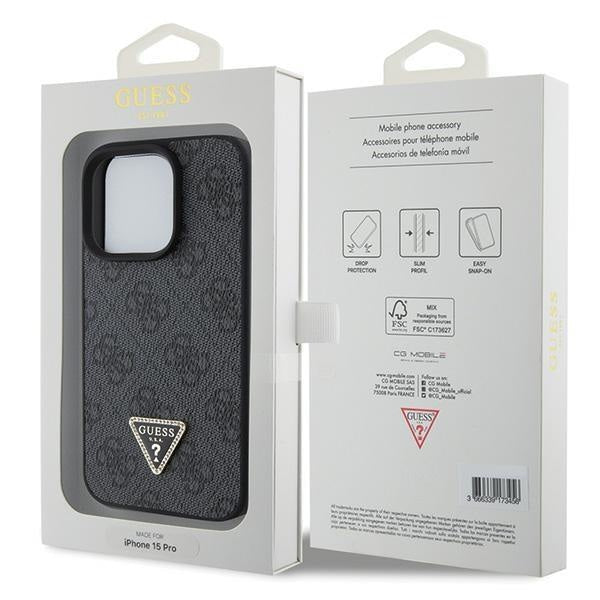 Кейс Guess Leather 4G Diamond Triangle за iPhone 15 Pro Max