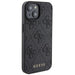 Кейс Guess Leather 4G Stamped за iPhone 15 черен