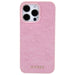 Кейс Guess Leather 4G Stamped за iPhone 15 Pro розов