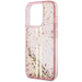 Кейс Guess Liquid Glitter Gold Stripes за iPhone 15