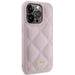 Кейс Guess Quilted Metal Logo за iPhone 15 Pro Max розов