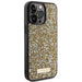 Кейс Guess Rhinestone Metal Logo за iPhone 15 Pro жълт