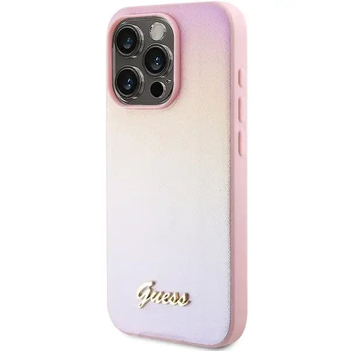 Кейс Guess Saffiano Iridescent Script за iPhone 14