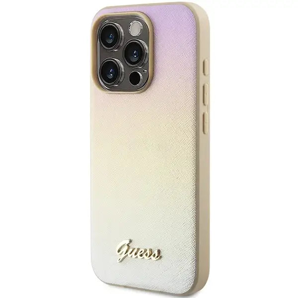 Кейс Guess Saffiano Iridescent Script за iPhone 14