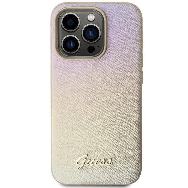 Кейс Guess Saffiano Iridescent Script за iPhone 14