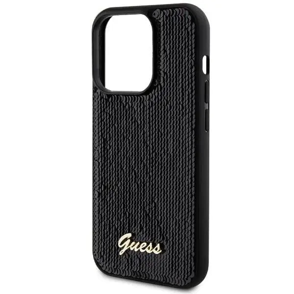 Кейс Guess Sequin Script Metal за iPhone 13 Pro Max черен