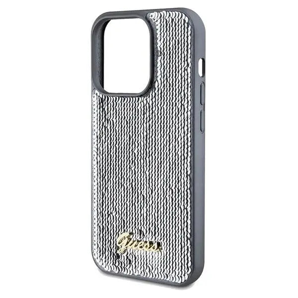 Кейс Guess Sequin Script Metal за iPhone 14 Pro Max сребрист