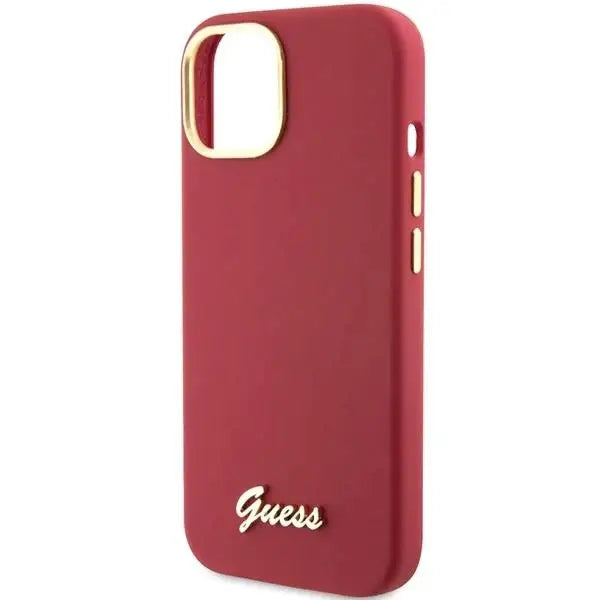 Кейс Guess Silicone Script Metal Logo & Frame за