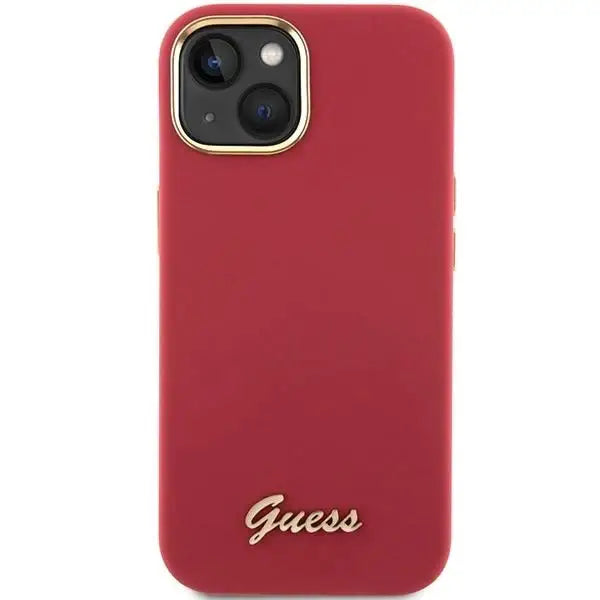 Кейс Guess Silicone Script Metal Logo & Frame за