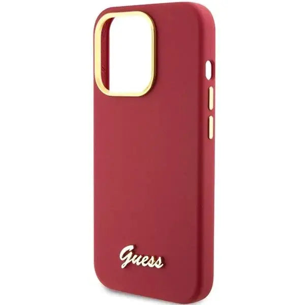 Кейс Guess Silicone Script Metal Logo & Frame за