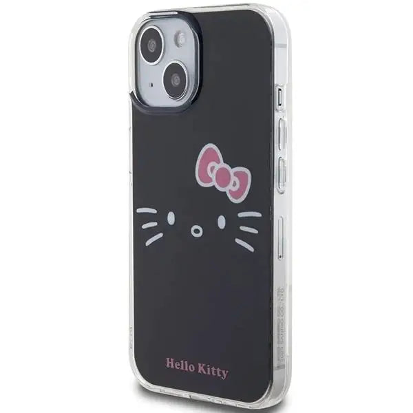 Кейс Hello Kitty IML Kitty Face за iPhone 15 черен