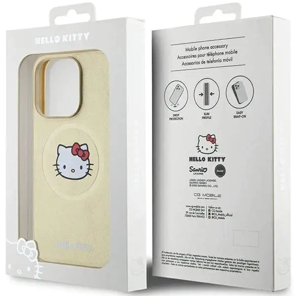 Кейс Hello Kitty Leather Head MagSafe за iPhone 14