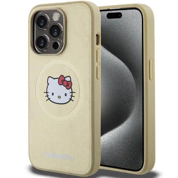 Кейс Hello Kitty Leather Kitty Head MagSafe за iPhone