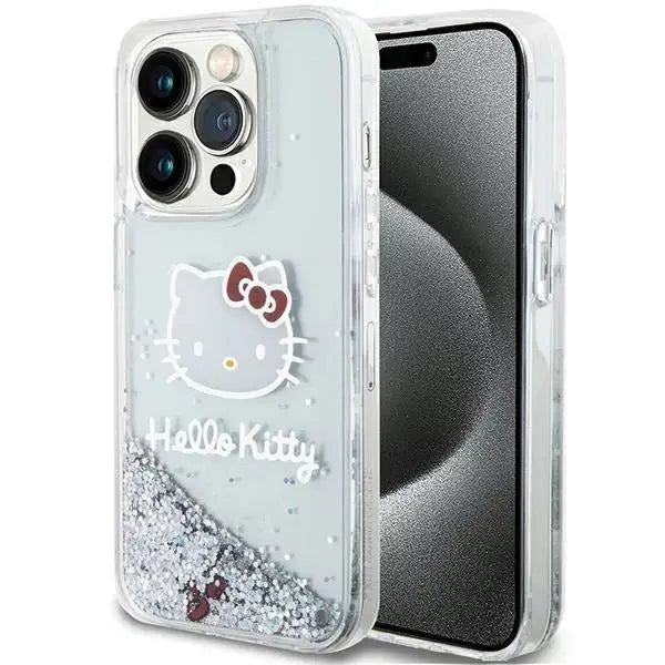 Кейс Hello Kitty Liquid Glitter Charms Head за iPhone