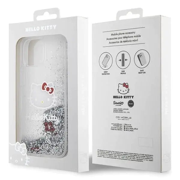 Кейс Hello Kitty Liquid Glitter Charms Head за iPhone