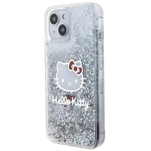 Кейс Hello Kitty Liquid Glitter Charms Head за iPhone