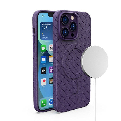 Кейс HQWear Woven Case за iPhone 13 лилав