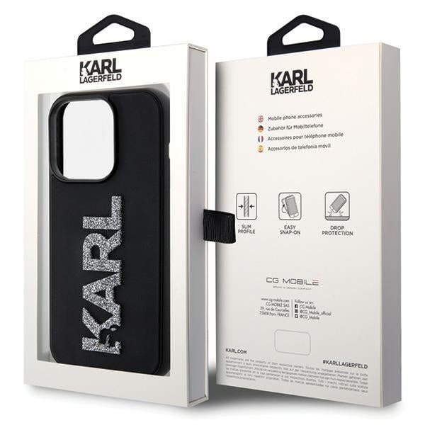 Кейс Karl Lagerfeld 3D Rubber Glitter Logo за iPhone 15 Pro