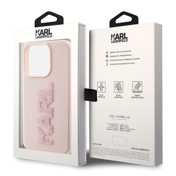 Кейс Karl Lagerfeld 3D Rubber Glitter Logo за iPhone 15 Pro