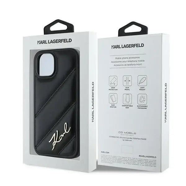 Кейс Karl Lagerfeld Diagonal Quilted Script за iPhone