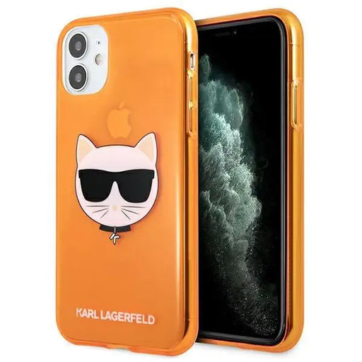 Кейс Karl Lagerfeld Glitter Choupette Fluo за Apple