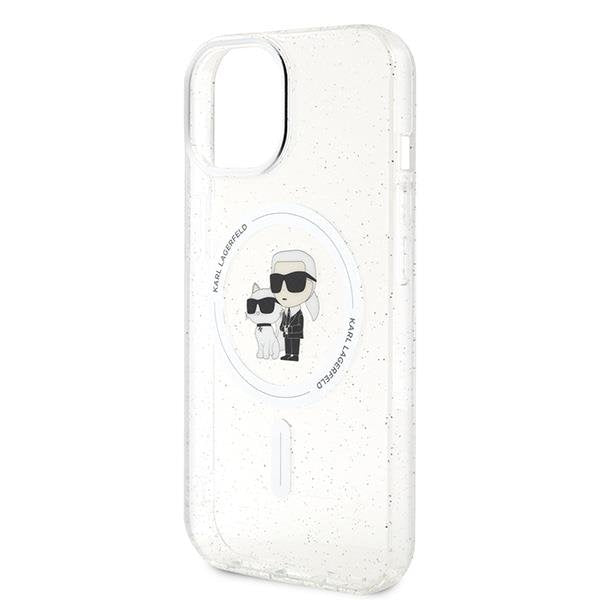 Кейс Karl Lagerfeld Karl&Choupette Glitter MagSafe за iPhone