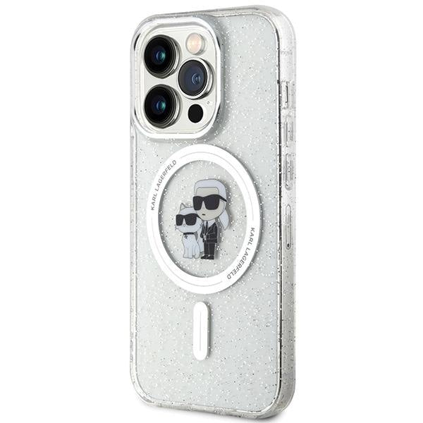 Кейс Karl Lagerfeld Karl&Choupette Glitter MagSafe за iPhone