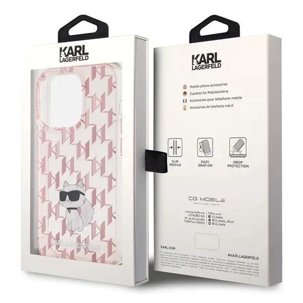 Кейс Karl Lagerfeld Monogram Choupette за iPhone 15