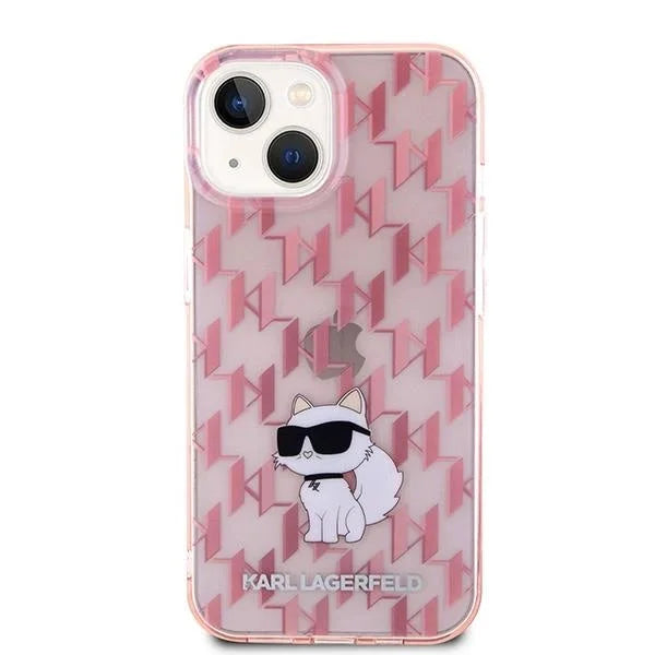 Кейс Karl Lagerfeld Monogram Choupette за iPhone 15 розов