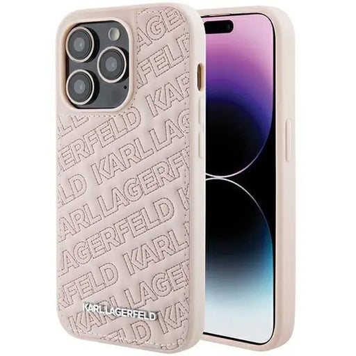 Кейс Karl Lagerfeld Quilted K Pattern за iPhone 15 Pro розов