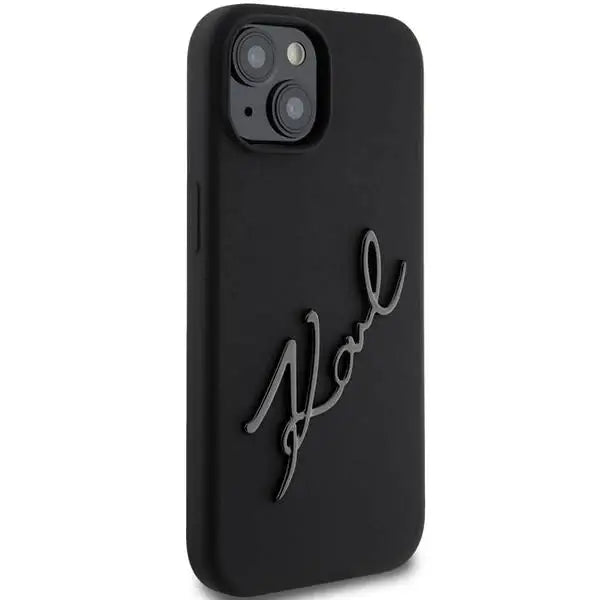 Кейс Karl Lagerfeld Silicone Karl Script за iPhone 15 черен