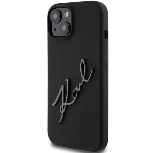 Кейс Karl Lagerfeld Silicone Karl Script за iPhone 15 черен