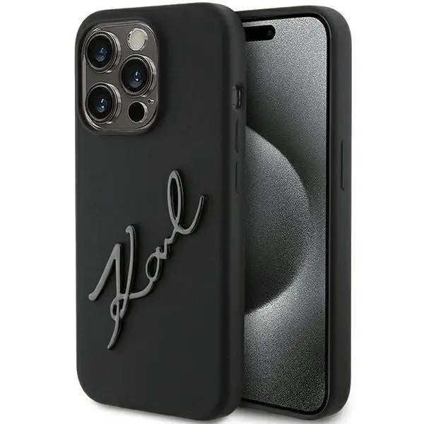 Кейс Karl Lagerfeld Silicone Karl Script за iPhone 15