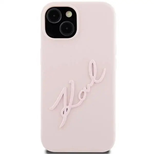 Кейс Karl Lagerfeld Silicone Karl Script за iPhone 15 розов