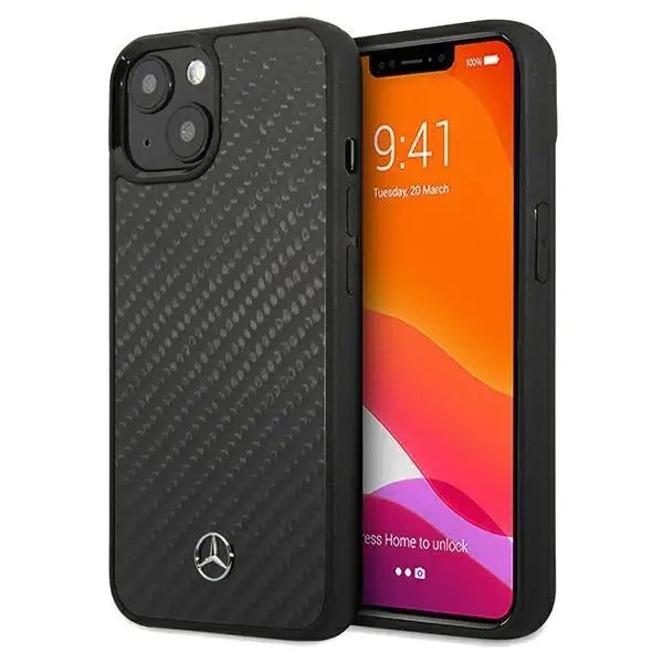 Кейс Mercedes Carbon Fiber Dynamic за iPhone 15 черен