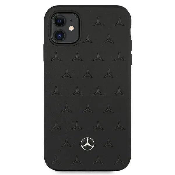 Кейс Mercedes Leather Stars Pattern за Apple iPhone 11 Черен