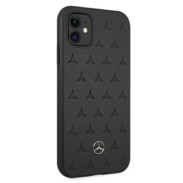 Кейс Mercedes Leather Stars Pattern за Apple iPhone 11 Черен