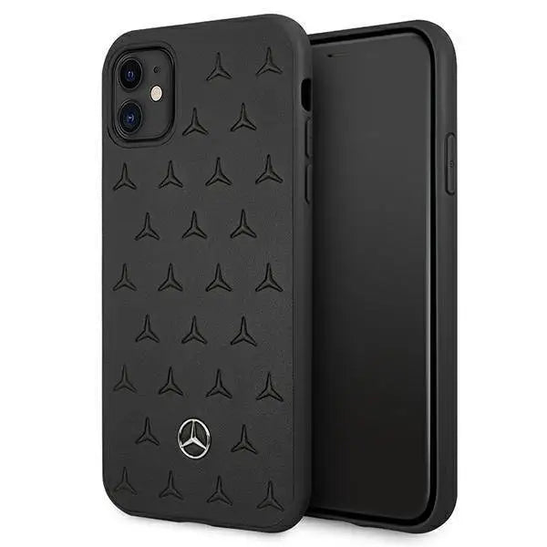 Кейс Mercedes Leather Stars Pattern за Apple iPhone 11 Черен