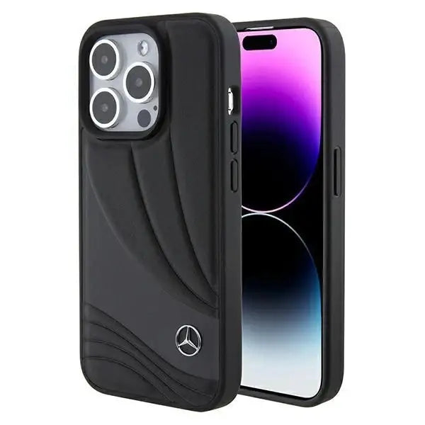 Кейс Mercedes Leather Wave Pattern за iPhone 15 Pro