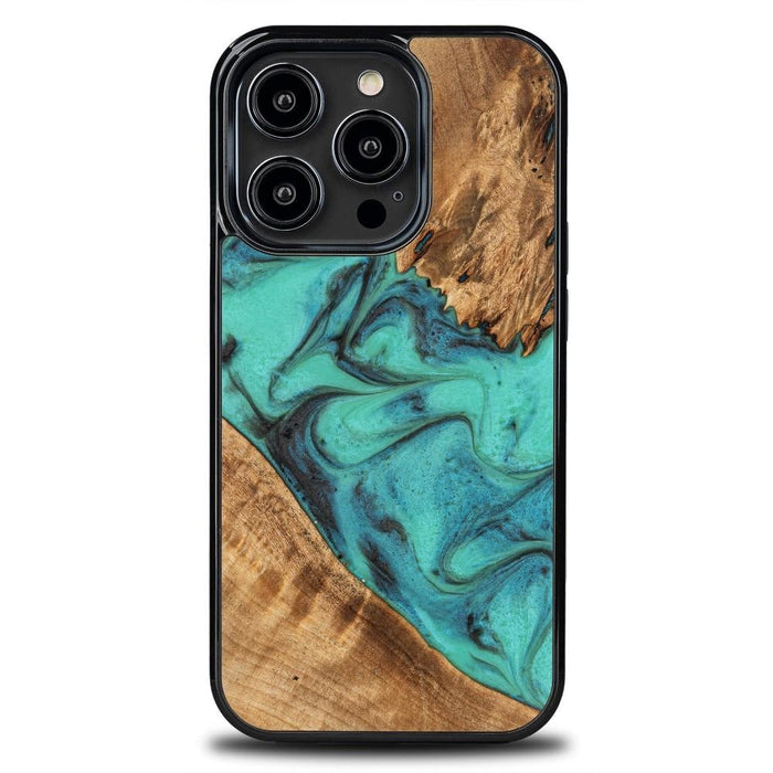 Кейс от дърво и смола Bewood Unique Turquoise за iPhone 15