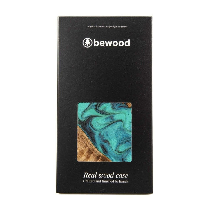 Кейс от дърво и смола Bewood Unique Turquoise за iPhone 15