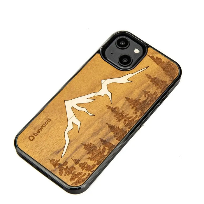 Кейс с дървен гръб Bewood Mountains за iPhone 14 Imbuia