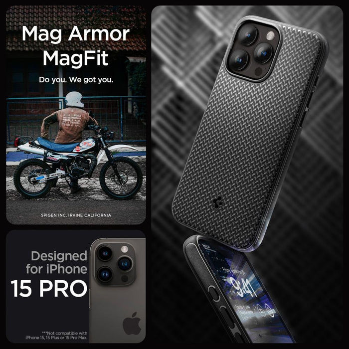 Кейс Spigen Mag Armor за iPhone 15 PRO матово черен