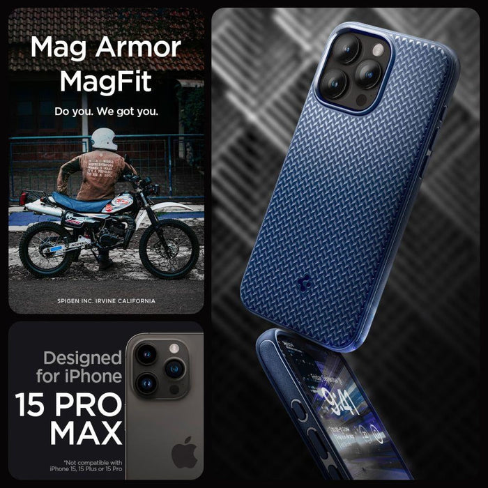 Кейс Spigen Mag Armor за iPhone 15 PRO MAX тъмносин