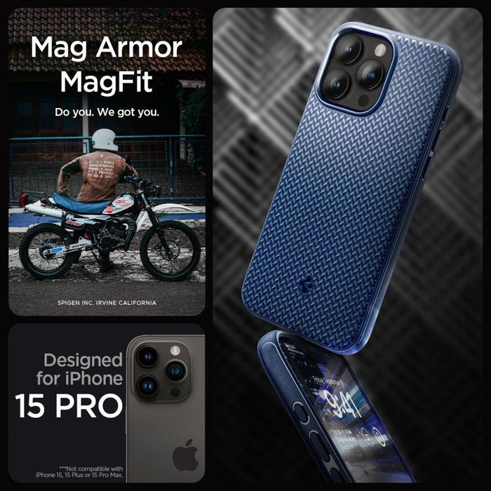 Кейс Spigen Mag Armor за iPhone 15 PRO тъмносин