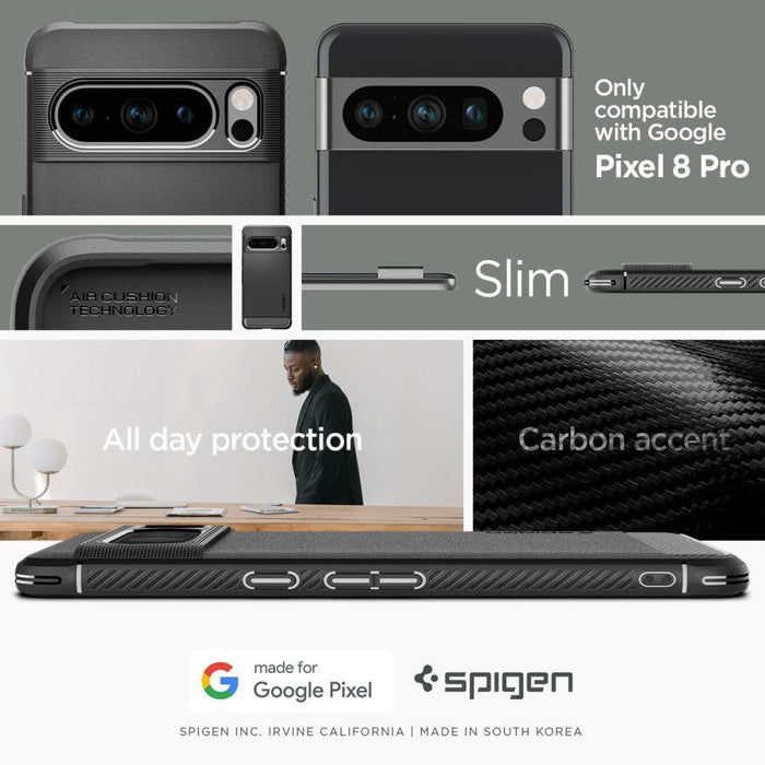 Кейс Spigen Rugged Armor за Google Pixel 8 Pro матово черен